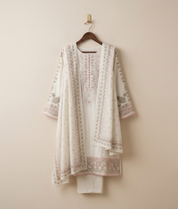 Offwhite gold Raw Silk 3 piece suit