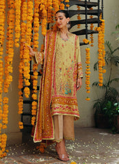 Olive Mustard Zardozi & Resham Embroidered Culotte Suit