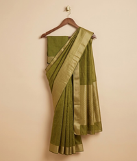 Olive Banarsi saree