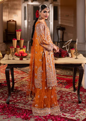 Orange Heavy Sequined Gharara