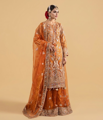 Orange Heavy Sequined Gharara