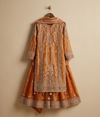 Orange Heavy Sequined Gharara