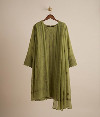 Parrot Green Chiffon 2 Piece Shirt and Dupatta