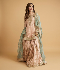 Pastel Pink Zardozi Gharara