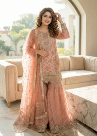 Peach Nude Gota Patti & Zari Detailed Gharara
