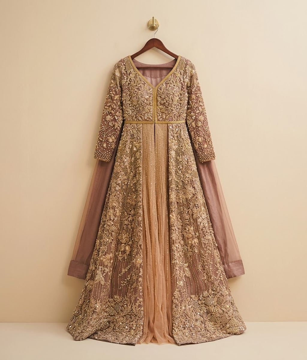 Peach Net Layered Maxi