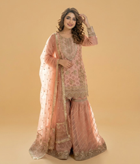 Peach Nude Gota Patti & Zari Detailed Gharara