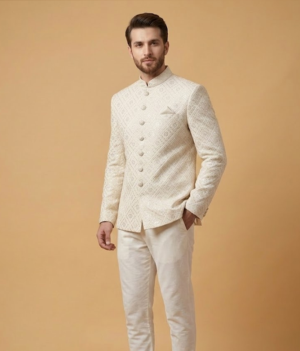 Peach Sequin Diamond Dulha House