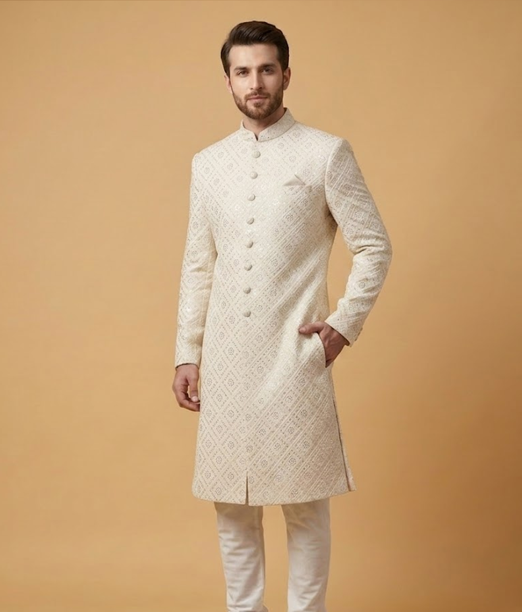 Peach Sequin Diamond Dulha House