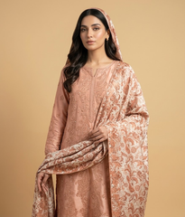 Peach Silk 2 Piece Shirt and Dupatta