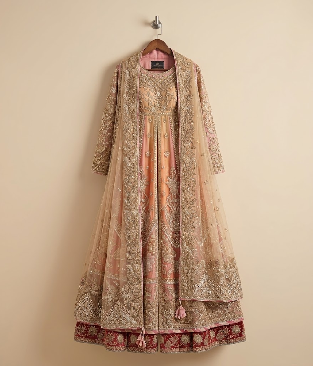 Peach Zardozi Maxi