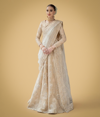 Pearl Ivory Botanical Hand-Worked Lehnga