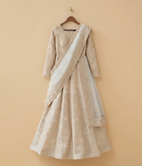 Pearl Ivory Botanical Hand-Worked Lehnga