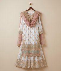 Pearl White Vasli Gharara