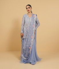 Periwinkle Blue Pastel Tilla & Pearl Worked Gharara Suit