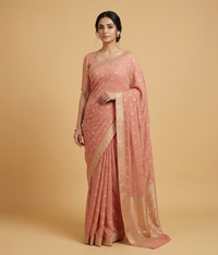 Pink Banarsi saree