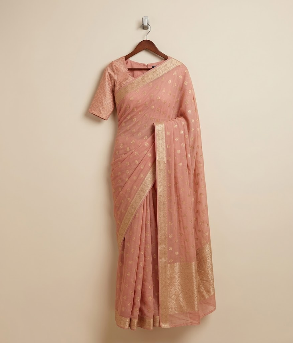 Pink Banarsi saree