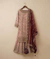 Pink Embellished Bridal Gharara