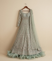 Pistachio Dream Hand-Embellished Maxi