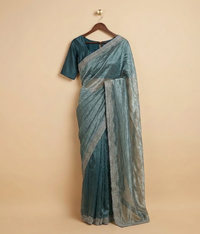 Plain grey Mukesh Silk saree