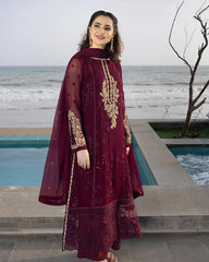 Plum Georgette Tilla Kurta