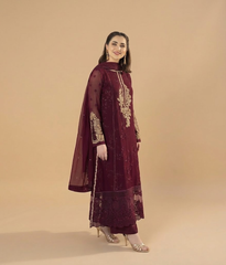 Plum Georgette Tilla Kurta