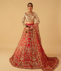 Poppy Red Vasli & Tilla Detailed Lehnga Choli