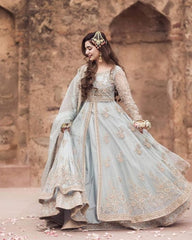 Powder Blue Resham Maxi