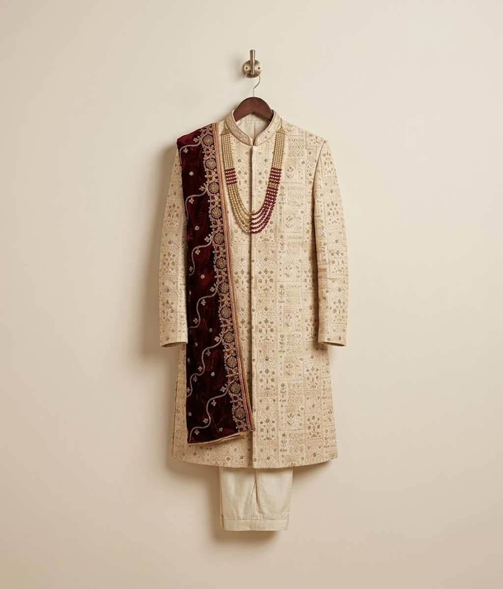 Raw Silk Sherwani