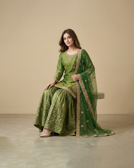 Raw Silk embellished Gharara
