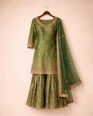 Raw Silk embellished Gharara