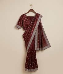 Red Butti Silk Saree