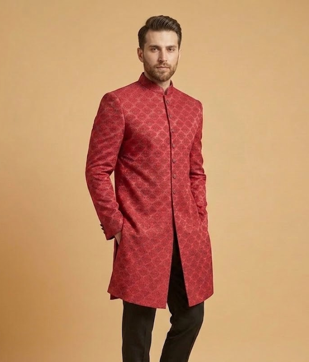 Red Diamond Brocade Dulha House