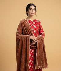 Red and Gold Palachi 2 Piece Shirt and Dupatta