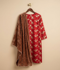 Red and Gold Palachi 2 Piece Shirt and Dupatta