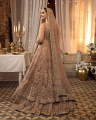 Rose Resham Worked Layered Pishwas