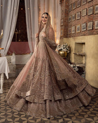 Rose Resham Worked Layered Pishwas