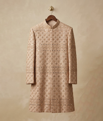 Rose Gold Sequin Mesh Jamawar Dulha House