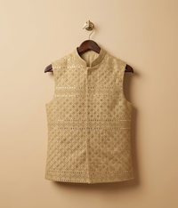 Rose Gold Sequin Mesh Jamawar Dulha House