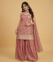 Rose Pink Floral Gharara