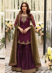 Royal Plum Tilla & Resham Worked Gharara