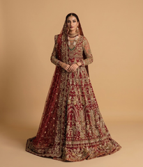 Royal Maroon Hand-Worked Bridal