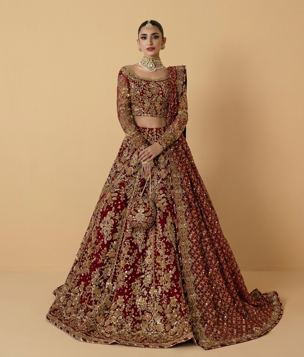 Ruby Red Zardozi Lehenga Choli