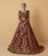 Ruby Red Zardozi Lehenga Choli