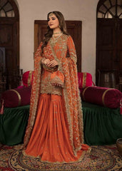 Rust Orange Dabka Gharara