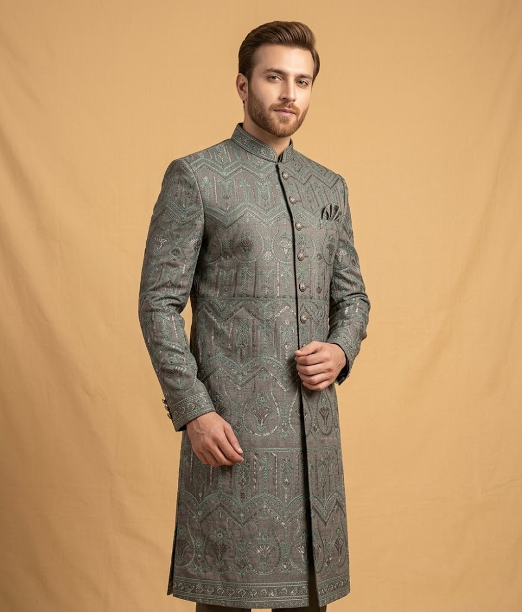 Sage Sequin Wave Dulha House