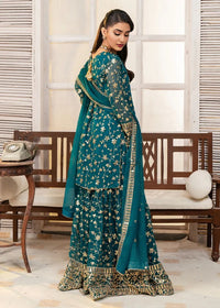 Sea Green Floral Zari & Mirror Work Gharara