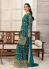 Sea Green Floral Zari & Mirror Work Gharara