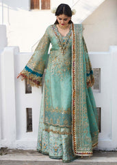 Seafoam Floral Printed Gharara