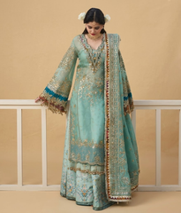 Seafoam Floral Printed Gharara